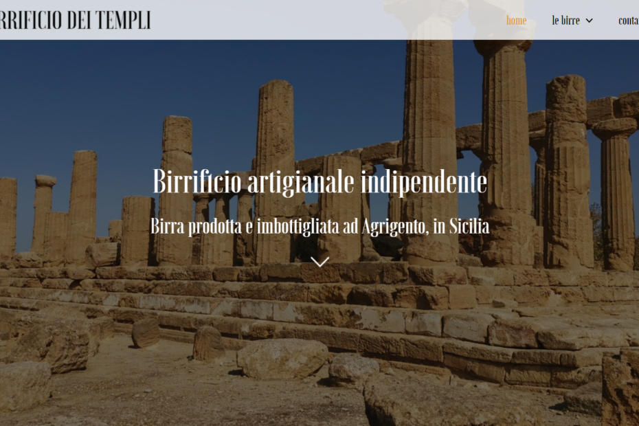 Screenshot sito web Birrificio dei Templi