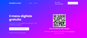 Screenshot sito web EasyMenu.cloud